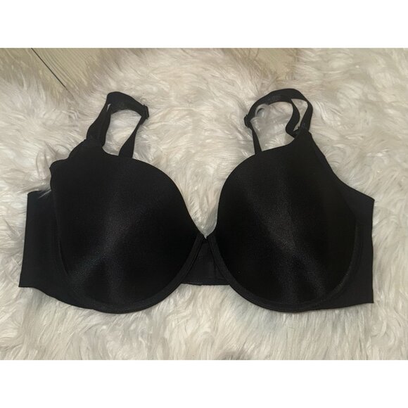 Warners 01356 No Side Effects Underarm Smoothing Comfort Bra Underwire 38C Black - Picture 2 of 6